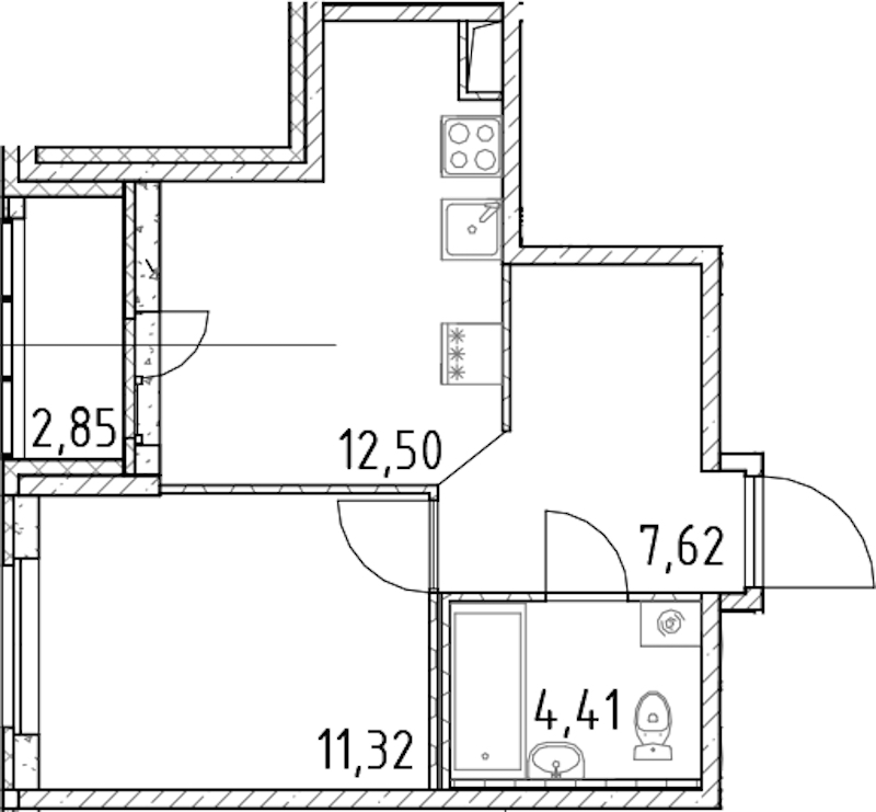 1-комнатная квартира 35.85 м², 8/18 эт., ЖК «Город Первых»